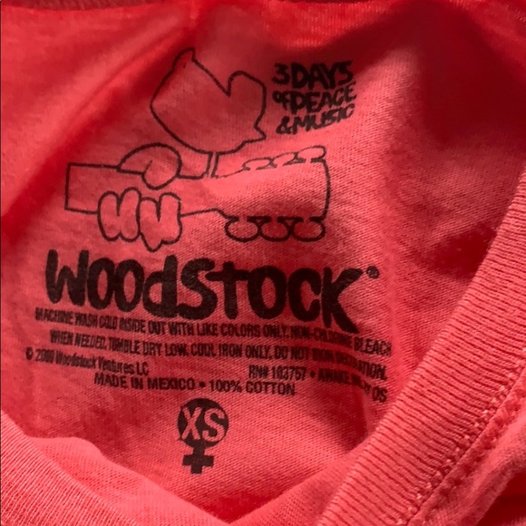 Vintage Image Woodstock t-shirt pink w/ sequins XS - Picture 5 of 6